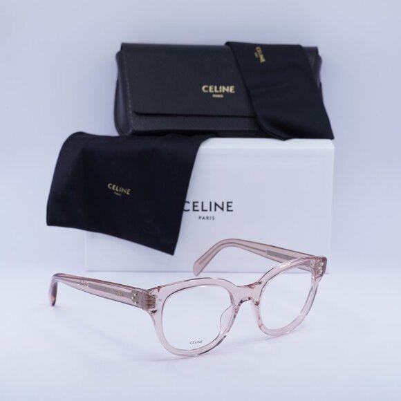 Celine CL50109I 072 Square Eyeglasses  - Shiny Light Pink 51mm - Picture 3 of 8